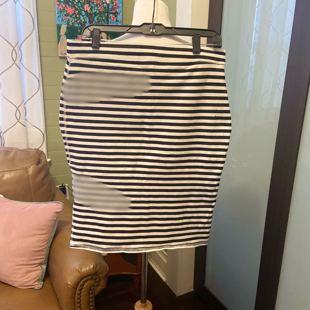 Striped Black and White Women's Skirt
